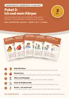 Vorschau - Stundenentwürfe - Sachunterricht Paket 2: Ich und mein Körper — 5 komplette Einheiten (Klasse 2 bis 3) mit Bildkarten, Arbeitsblättern und Lösungen - Deckblatt