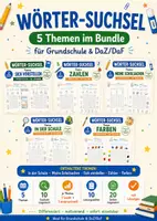 Vorschau - Spiele - Wörter-Suchsel Start-Bundle – 5 lebensnahe Themen, 2 Niveaustufen und farbige Lösungen - Deckblatt
