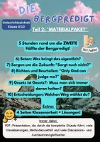 Vorschau - Arbeitsblätter - *Materialpaket* Die Bergpredigt: Teil 6-10 (Kl.9/10) - Deckblatt