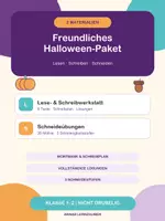 Vorschau - Arbeitsblätter - Halloween-Paket | Lesen & Schneiden - Deckblatt