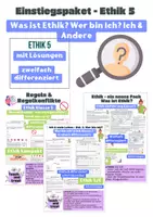 Vorschau - Stundenentwürfe - ⚖️📘 Ethik-Einstiegspaket Klasse 5: Die ersten Stunden im neuen Fach | 2- bis 3-fach differenziert - Deckblatt