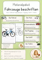 Vorschau - Arbeitsblätter - Materialpaket: Fahrzeuge – Bestandteile beschriften - Deckblatt