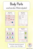 Vorschau - Arbeitsblätter - Body Parts – wachsendes Materialpaket | Englisch Grundschule - Deckblatt