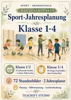 Vorschau - Stundenentwürfe - Sport Grundschule Gesamtpaket Klasse 1–4 – 72 Stundenbilder in 2 Jahresplanern - Deckblatt