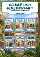 Vorschau - Arbeitsblätter - Schule und Gemeinschaft: 10 Lesehefte und Schreibhefte mit Arbeitsblättern und Lösungen - Deckblatt