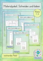 Vorschau - Arbeitsblätter - Materialpaket: Schneiden und kleben (Mathematik) - Deckblatt
