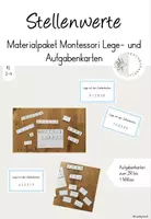 Vorschau - Stationenlernen - Materialpaket Stellenwerte Montessori Lege- und Aufgabekarten - Deckblatt