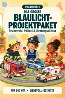 Vorschau - Stundenentwürfe - Das große Blaulicht-Projektpaket für die Kita – Feuerwehr, Polizei & Rettungsdienst - Deckblatt