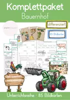 Vorschau - Unterrichtsreihen - Bauernhof Komplettpaket – Sachunterricht | Leseverständnis | Klasse 1/2 🐄🚜 - Deckblatt