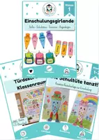 Vorschau - Stundenentwürfe - Einschulung & Schulanfang Dekoration 1. Klasse – Materialpaket | Klassenzimmerdeko, Türdeko & Basteln - Deckblatt