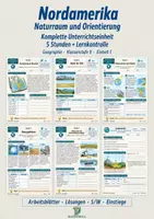 Vorschau - Stundenentwürfe - Nordamerika - Naturraum und Orientierung | Geographie Klasse 9 | Komplettpaket: 5 Stunden und Lernkontrolle - Deckblatt