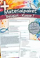 Vorschau - Arbeitsblätter - Materialpaket – Religion Klasse 7 – Arbeitsblätter - Deckblatt
