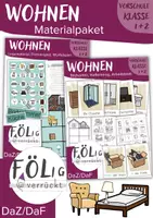 Vorschau - Arbeitsblätter - Wohnen / Im Haus: Bildkarten, Hefteintrag, Spiele, interaktive Übungen - Deckblatt