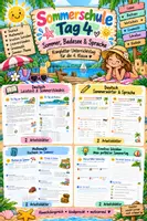 Vorschau - Arbeitsblätter - Sommerschule Tag 4 | Sommer, Badesee & Sprache | 4. Klasse | Deutsch & Mathematik | Kompletter Unterrichtstag - Deckblatt