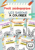 Aperçu - Matériel pour travaux manuels / dessin - Les saisons à colorier - Kit pédagogique - Page de couverture