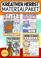 Vorschau - Mal- und Bastelvorlagen - 🍂 Kreativer Herbst – Kunst & Bastelideen für die Grundschule / Sparpaket Bundle - Deckblatt