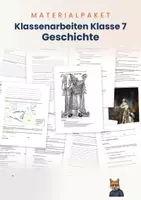 Vorschau - Arbeitsblätter - 4 Klassenarbeiten für das Fach Geschichte in Klasse 7 - Deckblatt