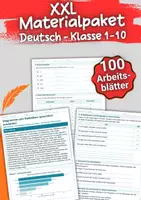 Vorschau - Arbeitsblätter - XXL Materialpaket – Deutsch Arbeitsblätter Klasse 1 bis 10 - Deckblatt