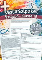Vorschau - Arbeitsblätter - Materialpaket – Religion Klasse 10 – Arbeitsblätter - Deckblatt