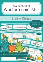 Vorschau - Stundenentwürfe - Wortarten - Materialpaket mit den Wortartenmonstern - Deckblatt