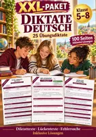 Vorschau - Arbeitsblätter - Diktate Deutsch XXL | 25 Übungsdiktate für Klasse 5 bis 8 mit Lösungen - Deckblatt