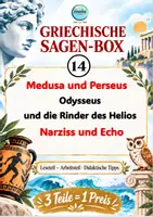 Vorschau - Stundenentwürfe - Griechische Sagen- Box 14 (Odysseus und die Rinder des Helios, Medusa, Narziss) - Deckblatt