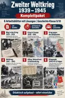 Vorschau - Unterrichtsreihen - Zweiter Weltkrieg 1939–1945 – Komplettpaket: 6 Arbeitsblätter mit Lösungen (Geschichte Klasse 9/10) - Deckblatt