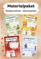 Vorschau - Arbeitsblätter - Materialpaket Stolperwörter Stolpersätze Jahreszeiten - Deckblatt