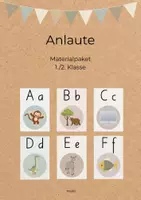 Vorschau - Stationenlernen - (wachsendes) Materialpaket: Anlautbilder | ABC | Grundschrift | Basisschrift - Deckblatt