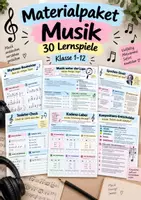Vorschau - Arbeitsblätter - Materialpaket Musik Lernspiele Klasse 1–12 | 30 Arbeitsblätter - Deckblatt