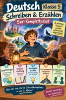 Vorschau - Stundenentwürfe - Deutsch Klasse 5 – Schreiben & Erzählen | 5er-Komplettpaket: Gesprächsregeln, Erlebniserzählung, Spannung & Perspektive - Deckblatt