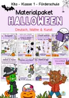 Vorschau - Stundenentwürfe - Halloween Vorschule, Klasse 1 und Förderschule (Basteln, Deutsch, Mathe) - Deckblatt