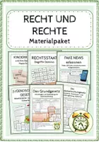 Vorschau - Arbeitsblätter - Recht und Rechte - Materialpaket - Deckblatt