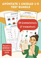 Vorschau - Test - ¡APÚNTATE! 2 - U1-5 Vokabel- und Grammatiktests - KOMPLETTPAKET - Deckblatt