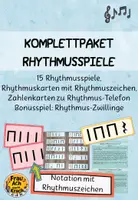 Vorschau - Spiele - Komplettpaket "Rhythmusspiele" - Notation mit Rhythmuszeichen ~ Grundschule Musik - Deckblatt