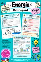 Vorschau - Spiele - Materialpaket Energie & Energieformen Klasse 7, 8, 9, 10 - Arbeitsblätter mit Lösungen - Deckblatt