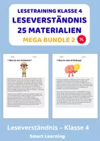 Vorschau - Stundenentwürfe - Lesetraining Klasse 4 XXL Materialpaket – Leseverständnis 25 Materialien mit Lösungen - Deckblatt
