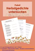 Vorschau - Arbeitsblätter - Paket: Herbstgedichte untersuchen (Klasse 5-7, inkl. Lösungen) - Deckblatt