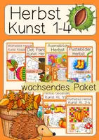 Vorschau - Arbeitsblätter - Kunst Herbst Materialpaket Klasse 1 - 4 wachsendes Paket - Deckblatt