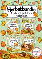 Vorschau - Mal- und Bastelvorlagen - Herbst-Bundle: Lesen, Wortschatz & Schreiben – 4 differenzierte Unterrichtssequenzen | Klasse 2/3 - Deckblatt