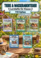 Vorschau - Arbeitsblätter - Tiere & Wasserabenteuer: 5 Lernhefte für Klasse 2, Lesen und Schreiben - Deckblatt