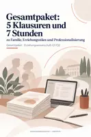 Vorschau - Stundenentwürfe - Familie, Erziehungsstile & Professionalisierung Komplettpaket | 7 Stunden + 5 Klausuren + Merkblatt - Pädagogik Q1/Q2 - Deckblatt