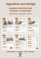 Vorschau - Stundenentwürfe - Jugendliche und Verträge – 5 Stunden und Lernkontrolle | Wirtschaft-Recht Klasse 7 - Deckblatt