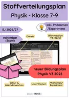 Vorschau - Lehrpläne/Lehrermaterial - Stoffverteilungspläne Physik - Klasse 7-9 (SJ 2026/27 BW) - Deckblatt