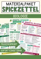Vorschau - Mal- und Bastelvorlagen - Spickzettel Biologie Paket Deutschunterricht Spickzettel Merkblätter Biologie - Deckblatt