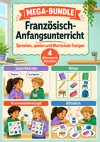 Vorschau - Arbeitsblätter - MEGA-Bundle Französisch-Anfangsunterricht – 4 differenzierte Sprech- und Wortschatzspiele - Deckblatt