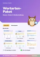 Vorschau - Arbeitsblätter - Wortarten-Paket Klasse 5/6 | Nomen, Verben & Großschreibung | 6 Arbeitshefte Deutsch mit Lösungen - Deckblatt