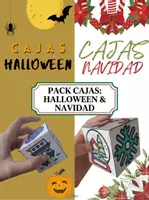 Vista previa - Manualidades / Dibujos para colorear - PACK Cajas de Manualidades: Navidad + Halloween - Portada