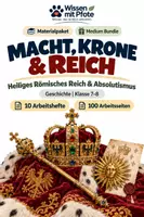 Vorschau - Arbeitsblätter - Materialpaket Macht, Krone & Reich | Mittelalter bis Absolutismus | 10 Arbeitshefte zu Herrschaft, Staat und Gesellschaft - Deckblatt