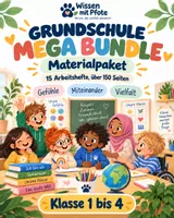 Vorschau - Arbeitsblätter - Grundschule Mega Bundle – Materialpaket für Klasse 1–4 - Deckblatt